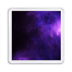 Магнит 55*55 с принтом Фиолетовая звезда в Тюмени, Пластик | Размер: 65*65 мм; Размер печати: 55*55 мм | арт | звезда | звёзды | карлик | космос | облако | синий | сияние | темный | фиолетовый | черный | яркая | яркие цвета