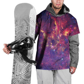 Накидка на куртку 3D с принтом Огненный разлом в Тюмени, 100% полиэстер |  | арт | желтый | звёзды | космос | красный | облако | синий | сияние | фиолетовый | яркие цвета
