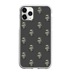 Чехол для iPhone 11 Pro матовый с принтом Голова с острова Пасхи в Тюмени, Силикон |  | Тематика изображения на принте: моаи | эмодзи