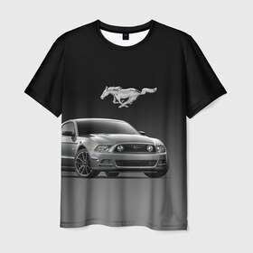 Мужская футболка 3D с принтом Mustang в Тюмени, 100% полиэфир | прямой крой, круглый вырез горловины, длина до линии бедер | car | hoofs | horse | mane | motorsport | mustang | power | prestige | tail | usa | автомобиль | автоспорт | грива | конь | копыта | лошадь | мощь | мустанг | престиж | сша | хвост