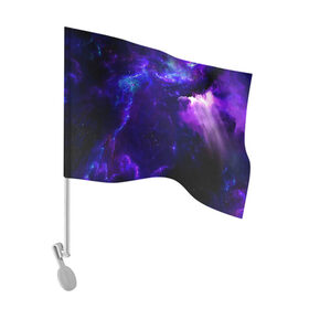 Флаг для автомобиля с принтом Космическое небо в Тюмени, 100% полиэстер | Размер: 30*21 см | арт | звёзды | иний | космос | облако | розовый | сияние | тёмный | туманность | фиолоетовый | черный | яркие цвета