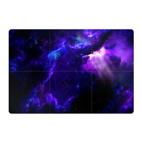 Магнитный плакат 3Х2 с принтом Космическое небо в Тюмени, Полимерный материал с магнитным слоем | 6 деталей размером 9*9 см | арт | звёзды | иний | космос | облако | розовый | сияние | тёмный | туманность | фиолоетовый | черный | яркие цвета