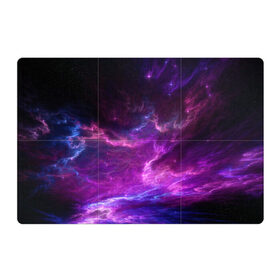 Магнитный плакат 3Х2 с принтом Космическое небо в Тюмени, Полимерный материал с магнитным слоем | 6 деталей размером 9*9 см | арт | звёзды | космос | облако | розовый | синий | сияние | туманность | фиолетовый | яркие цвета