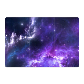 Магнитный плакат 3Х2 с принтом Космическое небо в Тюмени, Полимерный материал с магнитным слоем | 6 деталей размером 9*9 см | арт | белый | бирюзовый | звёзды | космос | облако | розовый | синий | сияние | тёмный | туманность | фиолетовый | яркие цвета