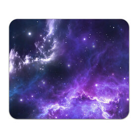 Коврик для мышки прямоугольный с принтом Космическое небо в Тюмени, натуральный каучук | размер 230 х 185 мм; запечатка лицевой стороны | арт | белый | бирюзовый | звёзды | космос | облако | розовый | синий | сияние | тёмный | туманность | фиолетовый | яркие цвета