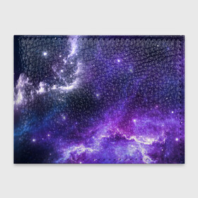 Обложка для студенческого билета с принтом Космическое небо в Тюмени, натуральная кожа | Размер: 11*8 см; Печать на всей внешней стороне | арт | белый | бирюзовый | звёзды | космос | облако | розовый | синий | сияние | тёмный | туманность | фиолетовый | яркие цвета