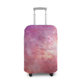 Чехол для чемодана 3D с принтом Космическое небо в Тюмени, 86% полиэфир, 14% спандекс | двустороннее нанесение принта, прорези для ручек и колес | арт | желтый | звёзды | космос | облако | оранжевый | розовый | сияние | туманность | фиолетовый | яркие цвета