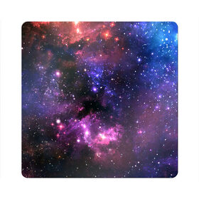 Магнит виниловый Квадрат с принтом Космическое небо в Тюмени, полимерный материал с магнитным слоем | размер 9*9 см, закругленные углы | арт | звёзды | космос | красный | облако | розовый | синий | сияние | темный | туманность | фиолетовый | яркие цвета