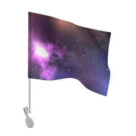 Флаг для автомобиля с принтом Космические туманности в Тюмени, 100% полиэстер | Размер: 30*21 см | арт | звёзды | космос | красный | облако | оранжевый | розовый | синий | сияние | темный | туманность | фиолетовый | черный | яркие цвета