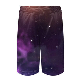 Детские спортивные шорты 3D с принтом Космические туманности в Тюмени,  100% полиэстер
 | пояс оформлен широкой мягкой резинкой, ткань тянется
 | арт | звёзды | космос | красный | облако | оранжевый | розовый | синий | сияние | темный | туманность | фиолетовый | черный | яркие цвета