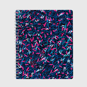 Тетрадь с принтом Кристаллы и линии в Тюмени, 100% бумага | 48 листов, плотность листов — 60 г/м2, плотность картонной обложки — 250 г/м2. Листы скреплены сбоку удобной пружинной спиралью. Уголки страниц и обложки скругленные. Цвет линий — светло-серый
 | brushstroke | crystal | lines | paint | импрессионизм | краски | кристаллы | линии | мазки | потерялся | экспрессионизм