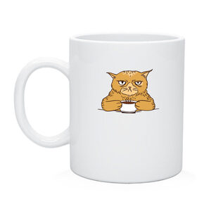 Кружка с принтом Grumpy Cat Coffee в Тюмени, керамика | объем — 330 мл, диаметр — 80 мм. Принт наносится на бока кружки, можно сделать два разных изображения | Тематика изображения на принте: cat | coffee | grumpy | hot | kitten | kitty | pussycat | ароматный | горячий | грампи | злой | киса | кот | котик | котэ | кофе | кофеек | кошка | кружка | милый | не выспался | недовольный | прикол | сердитый | сонный | чашка