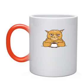 Кружка хамелеон с принтом Grumpy Cat Coffee в Тюмени, керамика | меняет цвет при нагревании, емкость 330 мл | cat | coffee | grumpy | hot | kitten | kitty | pussycat | ароматный | горячий | грампи | злой | киса | кот | котик | котэ | кофе | кофеек | кошка | кружка | милый | не выспался | недовольный | прикол | сердитый | сонный | чашка