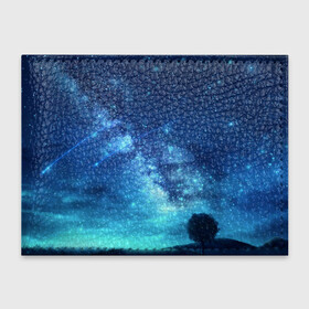 Обложка для студенческого билета с принтом Синяя Небо в Тюмени, натуральная кожа | Размер: 11*8 см; Печать на всей внешней стороне | blue | sky | звездное небо | звезды | космическое | красота | небо | ночь | синий