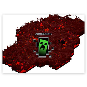 Поздравительная открытка с принтом MINECRAFT в Тюмени, 100% бумага | плотность бумаги 280 г/м2, матовая, на обратной стороне линовка и место для марки
 | craft | creeper | dungeon | dungeons | earth | game | logo | mine | minecraft | minecraft dungeons | mobile | online | дунгеонс | земля | зомби | игра | крипер | лого | майкрафт | майнкрафт | онлайн | подземелье
