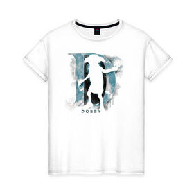 Женская футболка хлопок с принтом Dobby в Тюмени, 100% хлопок | прямой крой, круглый вырез горловины, длина до линии бедер, слегка спущенное плечо | dobby | harry potter | vdosadir | гарри поттер | джоан роулинг | добби