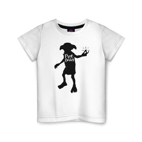 Детская футболка хлопок с принтом Free Dobby в Тюмени, 100% хлопок | круглый вырез горловины, полуприлегающий силуэт, длина до линии бедер | Тематика изображения на принте: dobby | harry potter | vdosadir | гарри поттер | джоан роулинг | добби