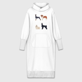 Платье удлиненное хлопок с принтом доберман ши тцу белый в Тюмени,  |  | доберман | песокафе | сенбернар | собаки | ши тцу