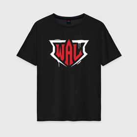 Женская футболка хлопок Oversize с принтом WAL logo в Тюмени, 100% хлопок | свободный крой, круглый ворот, спущенный рукав, длина до линии бедер
 | armwrestling | wal | world armwrestling league | армрестлинг | вал