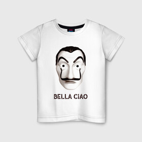 Детская футболка хлопок с принтом BELLA CIAO в Тюмени, 100% хлопок | круглый вырез горловины, полуприлегающий силуэт, длина до линии бедер | bella ciao | бумажный дома | деньги | сериал