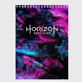 Скетчбук с принтом HORIZON ZERO DAWN (S) в Тюмени, 100% бумага
 | 48 листов, плотность листов — 100 г/м2, плотность картонной обложки — 250 г/м2. Листы скреплены сверху удобной пружинной спиралью | aloy | antasy girl | art | artwork | digital art | fantasy | horizon | horizon: zero dawn | landscape | tallneck | warrior fantasy | weapon | zero dawn