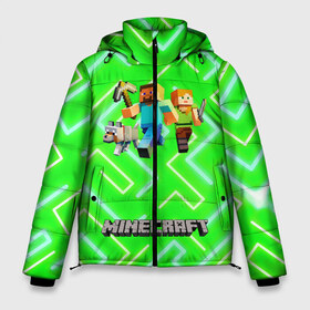 Мужская зимняя куртка 3D с принтом Майнкрафт Minecraft в Тюмени, верх — 100% полиэстер; подкладка — 100% полиэстер; утеплитель — 100% полиэстер | длина ниже бедра, свободный силуэт Оверсайз. Есть воротник-стойка, отстегивающийся капюшон и ветрозащитная планка. 

Боковые карманы с листочкой на кнопках и внутренний карман на молнии. | Тематика изображения на принте: alex | creeper | dungeons | minecraft | piggy | steve | алекс | бой | гаст | герои | детские | зелень | зомби | крипер | логотипигры | майнкрафт | мобы | неоновый | песочница | пигги | пиксельный | подземелья | популярные