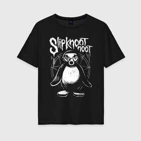 Женская футболка хлопок Oversize с принтом Slipknot Slipkoot Noot в Тюмени, 100% хлопок | свободный крой, круглый ворот, спущенный рукав, длина до линии бедер
 | corer taylor | fan | merch | music | noot noot | nu metal | satan | slipknot | звезда | кори | мерч | музыка | нью метал | пародия | пентаграма | пентаграмма | петля | прикол | сатана | сатанизм | слипкнот | слипнот | тейлор | тэйлор