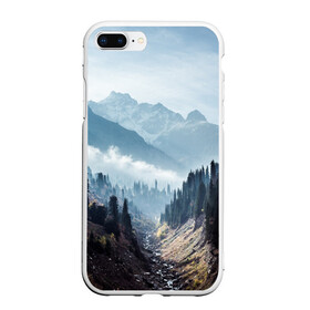 Чехол для iPhone 7Plus/8 Plus матовый с принтом Горы в Тюмени, Силикон | Область печати: задняя сторона чехла, без боковых панелей | гора | горы | дерево | деревья | облака | овраг | овраги | пейзаж | природа | туман | тучи | холм | холмы