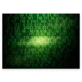 Поздравительная открытка с принтом Двоичный код в Тюмени, 100% бумага | плотность бумаги 280 г/м2, матовая, на обратной стороне линовка и место для марки
 | Тематика изображения на принте: it | двоичный код | информация | код | кодерам | кодеру | программирование | программисту | технологии