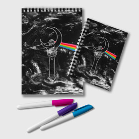 Блокнот с принтом Dark Side of the Moon Stick в Тюмени, 100% бумага | 48 листов, плотность листов — 60 г/м2, плотность картонной обложки — 250 г/м2. Листы скреплены удобной пружинной спиралью. Цвет линий — светло-серый
 | Тематика изображения на принте: anime | japan | manga | pink floyd | sailor moon | аниме | девочка | девушка | луна | лунная призма | манга | сейлор мун | сэйлор мун | япония