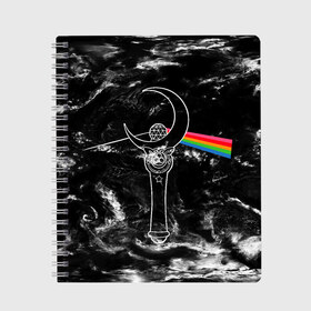 Тетрадь с принтом Dark Side of the Moon Stick в Тюмени, 100% бумага | 48 листов, плотность листов — 60 г/м2, плотность картонной обложки — 250 г/м2. Листы скреплены сбоку удобной пружинной спиралью. Уголки страниц и обложки скругленные. Цвет линий — светло-серый
 | Тематика изображения на принте: anime | japan | manga | pink floyd | sailor moon | аниме | девочка | девушка | луна | лунная призма | манга | сейлор мун | сэйлор мун | япония