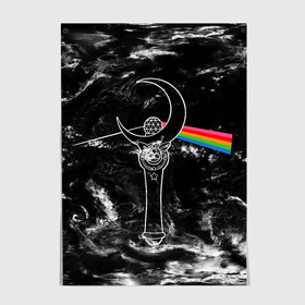 Постер с принтом Dark Side of the Moon Stick в Тюмени, 100% бумага
 | бумага, плотность 150 мг. Матовая, но за счет высокого коэффициента гладкости имеет небольшой блеск и дает на свету блики, но в отличии от глянцевой бумаги не покрыта лаком | anime | japan | manga | pink floyd | sailor moon | аниме | девочка | девушка | луна | лунная призма | манга | сейлор мун | сэйлор мун | япония