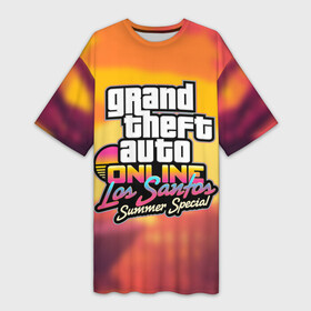 Платье-футболка 3D с принтом GTA Online: Los Santos в Тюмени,  |  | auto | game | grand | gta | gta5 | los santos | rockstar | theft | гта | гта5 | игра | лос сантос | майкл | онлайн | рокстар | тревор | франклин