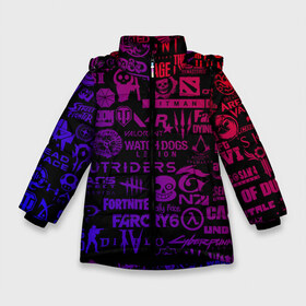 Зимняя куртка для девочек 3D с принтом Лучшие Игры 2014-2021 в Тюмени, ткань верха — 100% полиэстер; подклад — 100% полиэстер, утеплитель — 100% полиэстер. | длина ниже бедра, удлиненная спинка, воротник стойка и отстегивающийся капюшон. Есть боковые карманы с листочкой на кнопках, утяжки по низу изделия и внутренний карман на молнии. 

Предусмотрены светоотражающий принт на спинке, радужный светоотражающий элемент на пуллере молнии и на резинке для утяжки. | brawl stars | crysis | cs.csgo.fortnite | cyberpunk | cyberpunk2077 | diablo | doom | dota | dota 2 | gta | minecraft | resident evil | sally face | sans | stalker | the last | the witcher | undertale | valorant | watch dogs | wot | бравл | 