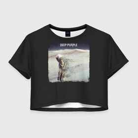 Женская футболка Crop-top 3D с принтом Deep Purple в Тюмени, 100% полиэстер | круглая горловина, длина футболки до линии талии, рукава с отворотами | album | deep | hard | metal | purple | rock | альбом | британия | группа | метал | рок | хард | хеви