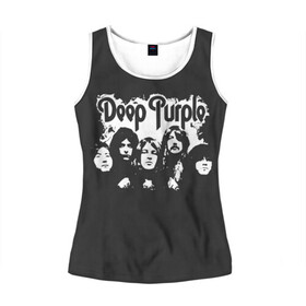 Женская майка 3D с принтом Deep Purple в Тюмени, 100% полиэстер | круглая горловина, прямой силуэт, длина до линии бедра | album | deep | hard | metal | purple | rock | альбом | британия | группа | метал | рок | хард | хеви