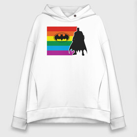 Женское худи Oversize хлопок с принтом Batman DC PRIDE в Тюмени, френч-терри — 70% хлопок, 30% полиэстер. Мягкий теплый начес внутри —100% хлопок | боковые карманы, эластичные манжеты и нижняя кромка, капюшон на магнитной кнопке | batman | dc pride | justice league | pride | vdosadir | бэтмен | лига справедливости | прайд | радуга