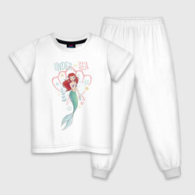 Детская пижама хлопок с принтом Русалочка Ариэль в Тюмени, 100% хлопок |  брюки и футболка прямого кроя, без карманов, на брюках мягкая резинка на поясе и по низу штанин
 | ariel | disney princess | the little mermaid | vdkimel | ариэль | русалочка