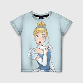 Детская футболка 3D с принтом Золушка в Тюмени, 100% гипоаллергенный полиэфир | прямой крой, круглый вырез горловины, длина до линии бедер, чуть спущенное плечо, ткань немного тянется | cinderella | disney princess | vdkimel | золушка