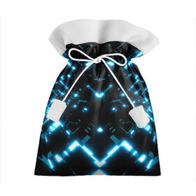 Подарочный 3D мешок с принтом Neon Lights в Тюмени, 100% полиэстер | Размер: 29*39 см | blue | cyberpunk2077 | girl | neon | неон | неоновая