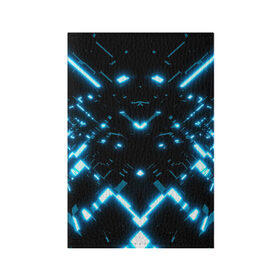 Обложка для паспорта матовая кожа с принтом Neon Lights в Тюмени, натуральная матовая кожа | размер 19,3 х 13,7 см; прозрачные пластиковые крепления | Тематика изображения на принте: blue | cyberpunk2077 | girl | neon | неон | неоновая