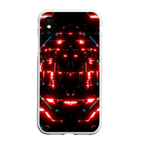 Чехол для iPhone XS Max матовый с принтом Neon Lights в Тюмени, Силикон | Область печати: задняя сторона чехла, без боковых панелей | Тематика изображения на принте: blue | cyberpunk2077 | girl | neon | неон | неоновая