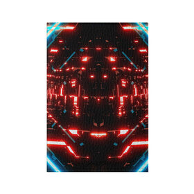 Обложка для паспорта матовая кожа с принтом Neon Lights в Тюмени, натуральная матовая кожа | размер 19,3 х 13,7 см; прозрачные пластиковые крепления | blue | cyberpunk2077 | girl | neon | неон | неоновая