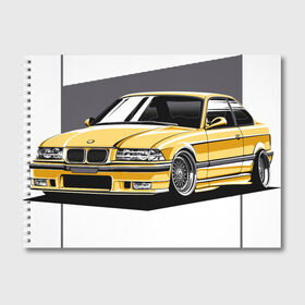 Альбом для рисования с принтом BMW E36 в Тюмени, 100% бумага
 | матовая бумага, плотность 200 мг. | Тематика изображения на принте: bmw | e36 | арт машина | бмв | быстрая машина | красивая машина | машина