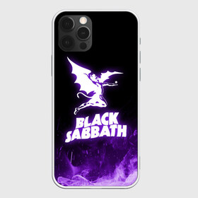 Чехол для iPhone 12 Pro Max с принтом Black Sabbath NEON в Тюмени, Силикон |  | Тематика изображения на принте: black sabbath | hard rock | heavy metal | purple | блэк сабат | группы | метал | музыка | оззи осборн | рок | фиолетовый | хард рок | хэви метал