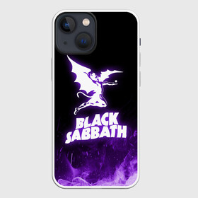 Чехол для iPhone 13 mini с принтом Black Sabbath NEON в Тюмени,  |  | black sabbath | hard rock | heavy metal | purple | блэк сабат | группы | метал | музыка | оззи осборн | рок | фиолетовый | хард рок | хэви метал