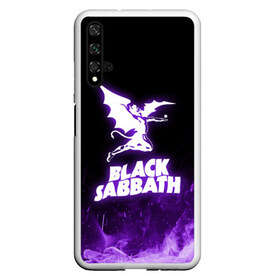 Чехол для Honor 20 с принтом Black Sabbath NEON в Тюмени, Силикон | Область печати: задняя сторона чехла, без боковых панелей | Тематика изображения на принте: black sabbath | hard rock | heavy metal | purple | блэк сабат | группы | метал | музыка | оззи осборн | рок | фиолетовый | хард рок | хэви метал