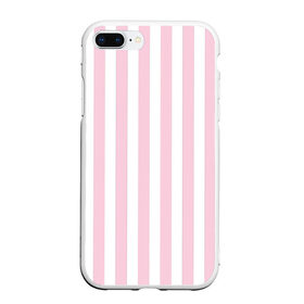 Чехол для iPhone 7Plus/8 Plus матовый с принтом Розовые линии в Тюмени, Силикон | Область печати: задняя сторона чехла, без боковых панелей | Тематика изображения на принте: белый | линии | розовый | светло розовый | светлый