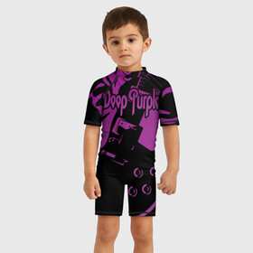 Детский купальный костюм 3D с принтом Deep Purple в Тюмени, Полиэстер 85%, Спандекс 15% | застежка на молнии на спине | deep purple | whoosh | дэвид ковердейл | иэн гиллан | метал | ричи блэкмор | роджер гловер | рок | свист | хард | хэви
