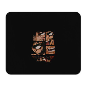 Коврик для мышки прямоугольный с принтом Берсерк  в Тюмени, натуральный каучук | размер 230 х 185 мм; запечатка лицевой стороны | anime | berserk | аниме | берсерк | глаза | гнев | злой | зубы | манга | персонаж